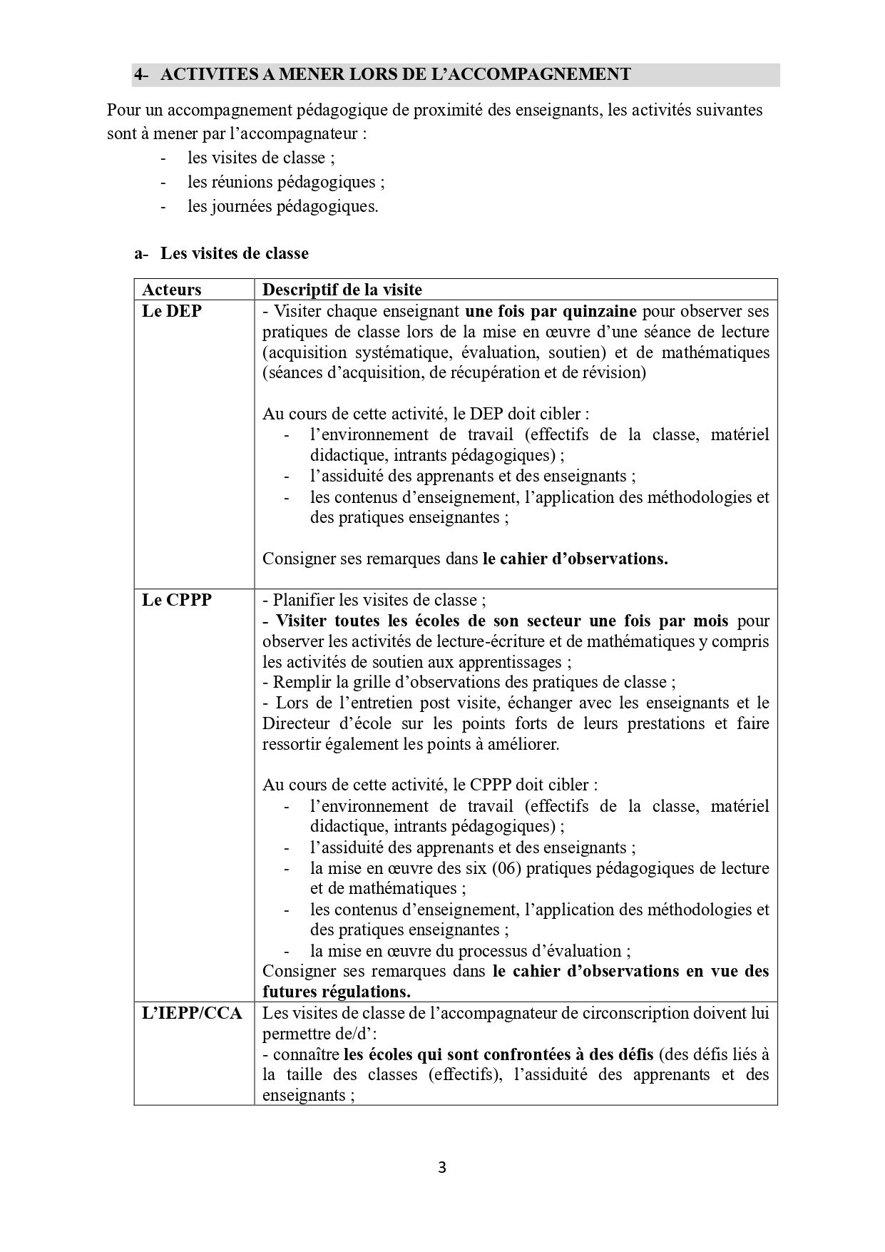 GUIDE DE SUIVI ET D’ACCOMPAGNEMENT PEDAGOGIQUE DES ENSEIGNANTS DANS LA MISE EN ŒUVRE DU PNAPAS