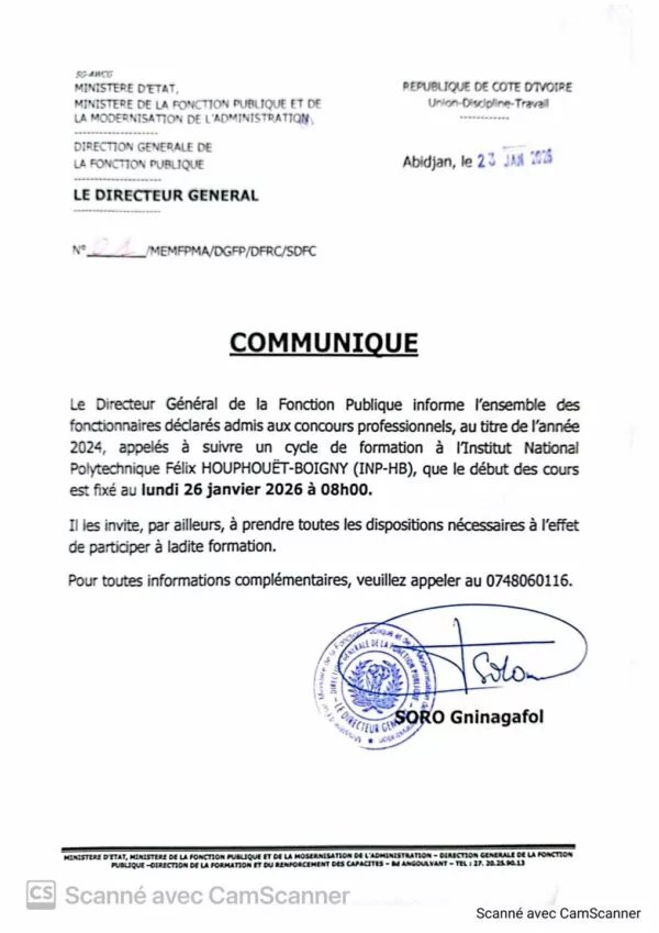 Top départ pour les admis aux Concours Professionnels 2024