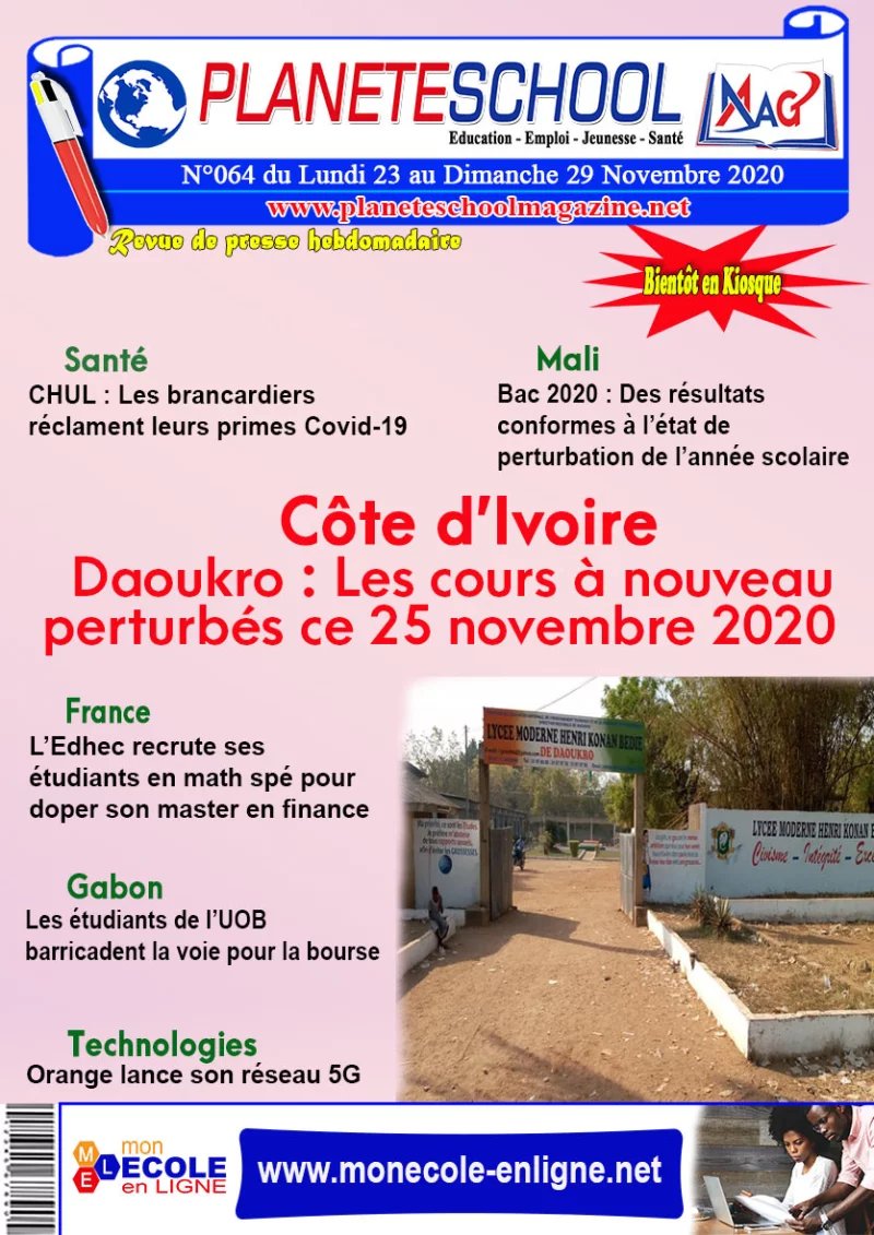 REVUE DE PRESSE N°64 DU 2 au 29-11-20 Catégorie : eMagazine