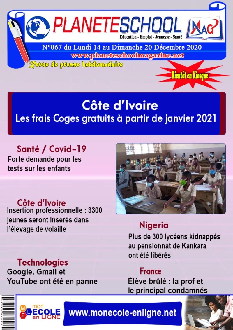 REVUE DE PRESSE N°67 DU 14-12-20