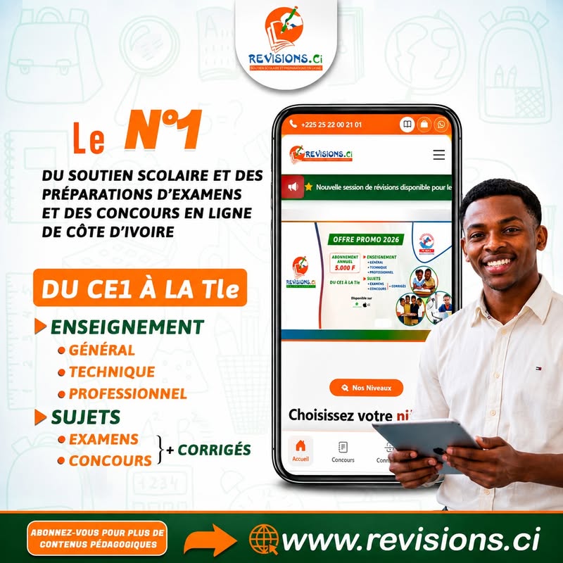 Révisions.ci — La plateforme de soutien scolaire 100 % en ligne